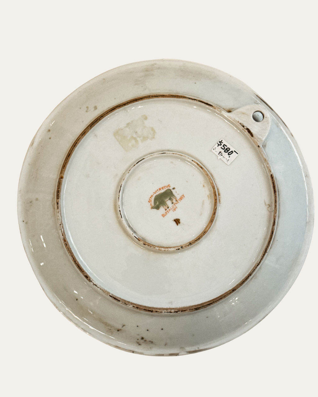 Buffalo Pottery “J.P. Alley’s Hambone” Advertising Plate, c. 1911 | Antique Cigar Sign - Cultural Artifact