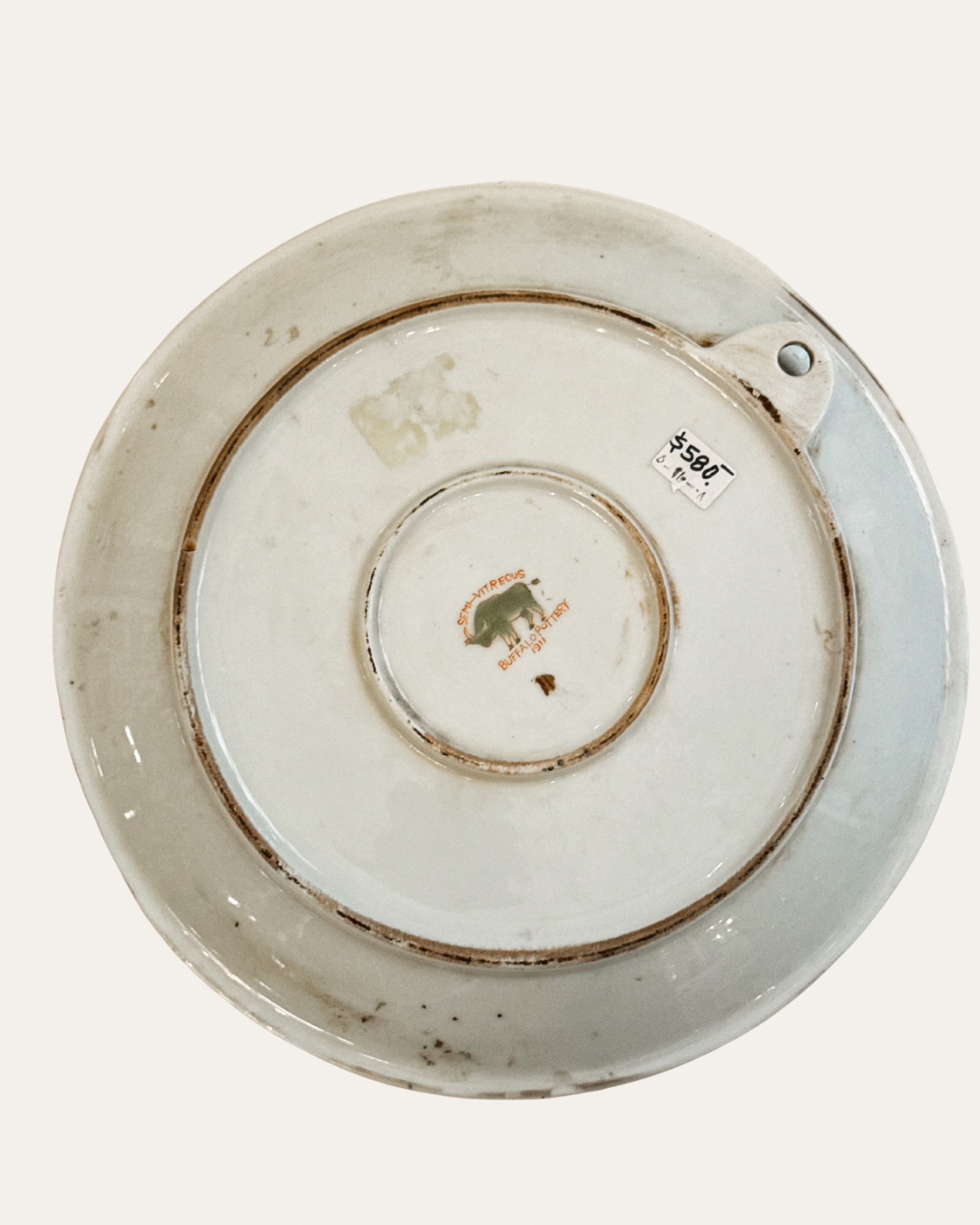 Buffalo Pottery “J.P. Alley’s Hambone” Advertising Plate, c. 1911 | Antique Cigar Sign - Cultural Artifact